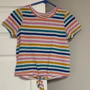 Sonoma Girls' Multicolor Striped Tie-Front Tee